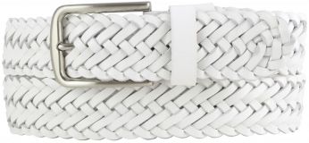 Flecht-Gürtel aus Vollrindleder 3,5cm Weiß