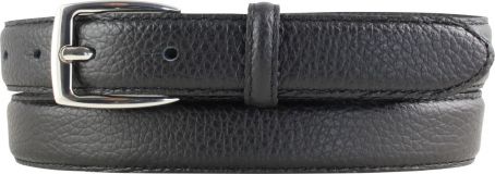 Gürtel aus gemasertem Leder mit Steppnaht 2,5 cm silber Schwarz
