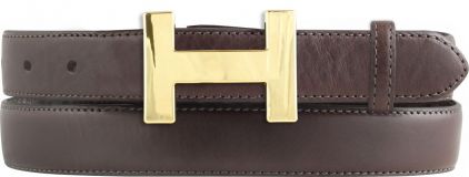 Damen-Gürtel Horus aus Vollrindleder bombiert 2,5 cm Gold Braun