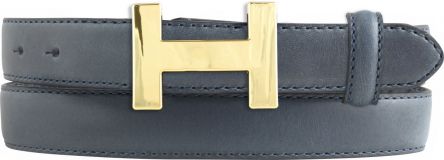 Damen-Gürtel Horus aus Vollrindleder bombiert 2,5 cm Gold Marine