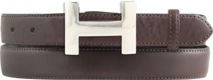 Damen-G�rtel Horus aus Vollrindleder bombiert 2,5 cm Silber Braun