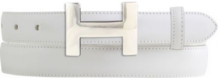Damen-G�rtel Horus aus Vollrindleder bombiert 2,5 cm Silber Wei�