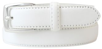 Kindergürtel aus Vollrindleder 2.5 cm Weiß