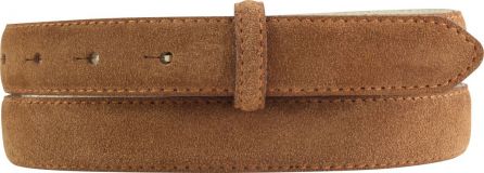 Gürtel aus Veloursleder ohne Schließe 2,5 cm Tabac