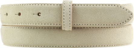 Gürtel aus Veloursleder ohne Schließe 2,5 cm Beige