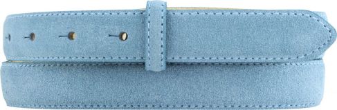 Gürtel aus Veloursleder ohne Schließe 2,5 cm Jeansblau