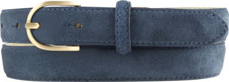 Damengürtel aus Veloursleder mit goldener Gürtelschnalle 2,5 cm Marine