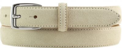 Gürtel aus Veloursleder 2,5 cm Beige