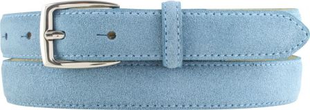 Gürtel aus Veloursleder 2,5 cm Jeansblau
