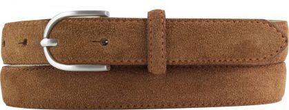 Damengürtel aus Veloursleder 2,5 cm Tabac
