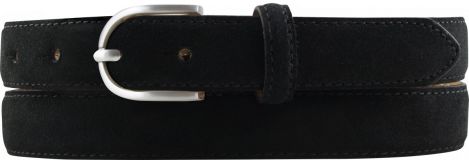 Damengürtel aus Veloursleder 2,5 cm Schwarz