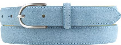 Damengürtel aus Veloursleder 2,5 cm Jeansblau