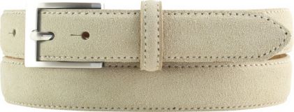 Gürtel aus Veloursleder 2,5 cm Beige