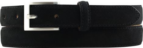 Gürtel aus Veloursleder 2,5 cm Schwarz