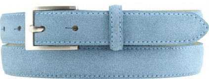 Gürtel aus Veloursleder 2,5 cm Jeansblau