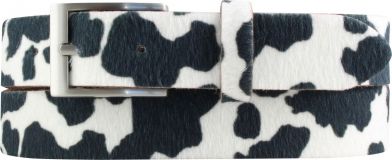 Fellledergürtel 3,0 cm Kuh Schwarz