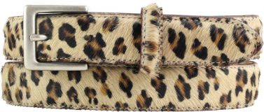 Felllederg�rtel mit G�rtelschnalle Altsilber 3,0 cm Mini-Leo