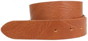 G�rtel aus Vollrindleder im Used-Look ohne Schlie�e 3,5 cm Cognac