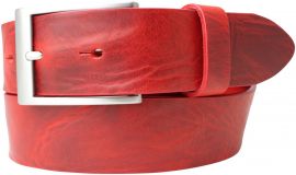 G�rtel aus Vollrindleder im Used-Look 3,5 cm Rot