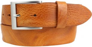 G�rtel aus Vollrindleder im Used-Look 3,5 cm Cognac