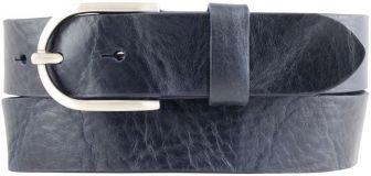 Dameng�rtel aus Vollrindleder im Used-Look 3,5 cm Marine