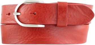 Dameng�rtel aus Vollrindleder im Used-Look 3,5 cm Rot