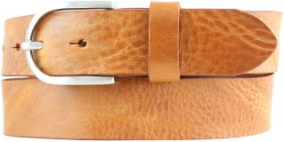Dameng�rtel aus Vollrindleder im Used-Look 3,5 cm Cognac