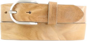 Dameng�rtel aus Vollrindleder im Used-Look 3,5 cm Taupe
