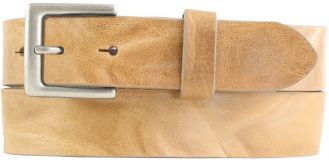 Gürtel aus Vollrindleder im Used-Look mit Gürtelschnalle in Altsilber 3,5 cm Taupe