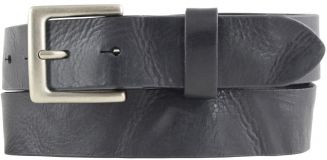 Gürtel aus Vollrindleder im Used-Look mit Gürtelschnalle in Altsilber 3,5 cm Schwarz