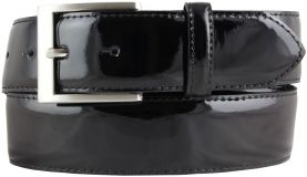 Herrengürtel aus Lack-Leder 4,0 cm Schwarz