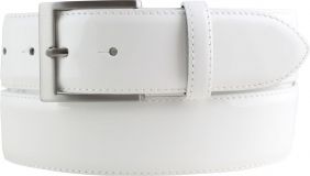 Herrengürtel aus Lack-Leder 4,0 cm Weiß