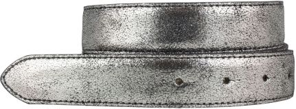 Gürtel in Metall-Optik ohne Schließe 3,0 cm Silber geschwärzt
