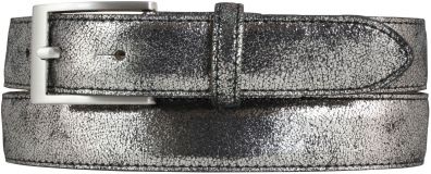 Gürtel in Metall-Optik 3,0 cm Silber geschwärzt