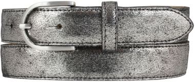 Kindergürtel in Metall-Optik 3,0 cm Silber geschwärzt