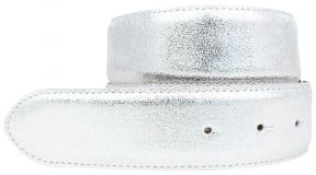 Gürtel in Metall-Optik ohne Schließe 4,0 cm Silber