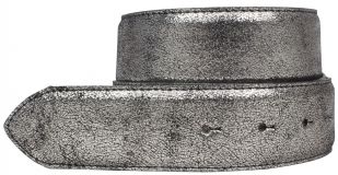 Gürtel in Metall-Optik ohne Schließe 4,0 cm Silber geschwärzt