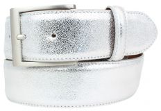 Herren-Gürtel in Metall-Optik mit Edelstahl-Gürtelschnalle 4,0 cm Silber