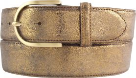 Damengürtel in Metall-Optik mit goldener Gürtelschließe 4,0 cm Bronze