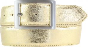 Gürtel in Metall-Optik mit Doppel-Schließe 4,0 cm Gold
