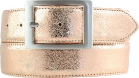 Gürtel in Metall-Optik mit Doppel-Schließe 4,0 cm Roségold