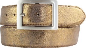Gürtel in Metall-Optik mit Doppel-Schließe 4,0 cm Bronze