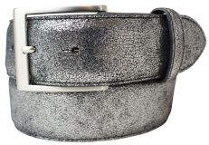 Herren-G�rtel in Metall-Optik 4,0 cm Silber geschw�rzt