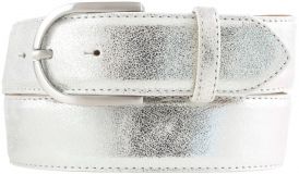 Damengürtel in Metall-Optik 4,0 cm Silber