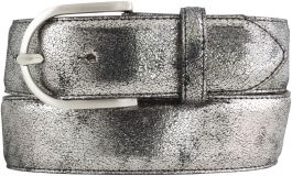 Damengürtel in Metall-Optik 4,0 cm Silber geschwärzt