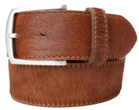 Felll-G�rtel mit Edelstahl-G�rtelschnalle 4,0 cm Braun