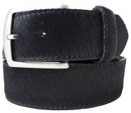 Felll-G�rtel mit Edelstahl-G�rtelschnalle 4,0 cm Schwarz