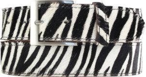 Fellledergürtel für Herren 4,0 cm Zebra