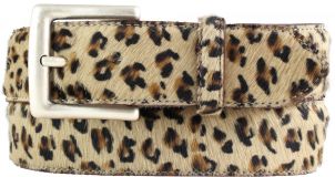 Felllederg�rtel mit altsilberner G�rtelschlie�e 4,0 cm Mini-Leo