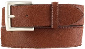 Felllederg�rtel mit altsilberner G�rtelschlie�e 4,0 cm Braun